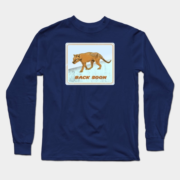 tasmanian thylacine back soon Long Sleeve T-Shirt by jederanders